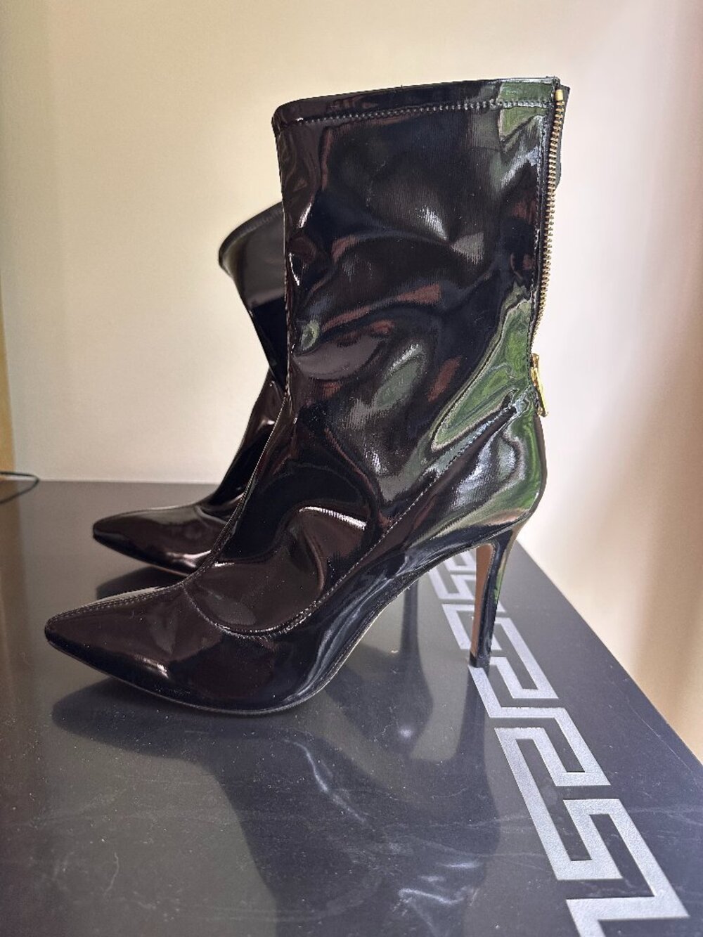 L'Arianna King of Sacchetto Black Mid-Calf High Heel Boots 38.5